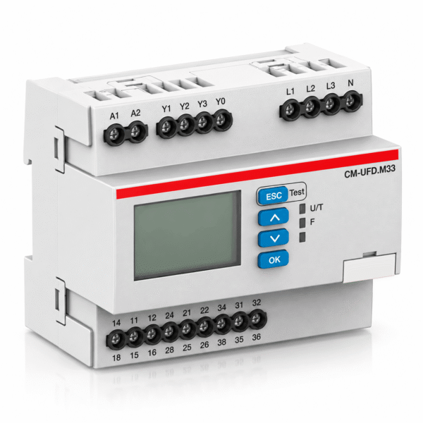ABB CM-UFD.M33 Grid Feeding Monitoring Relay 3CO, 0–550V AC