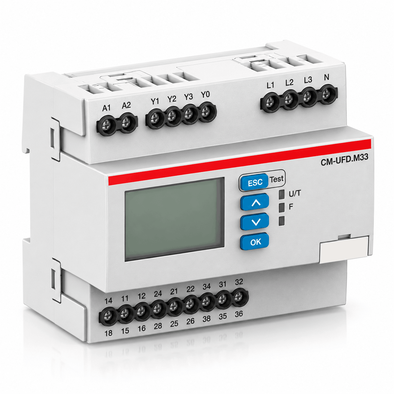 ABB CM-UFD.M33 Grid Feeding Monitoring Relay 3CO, 0–550V AC