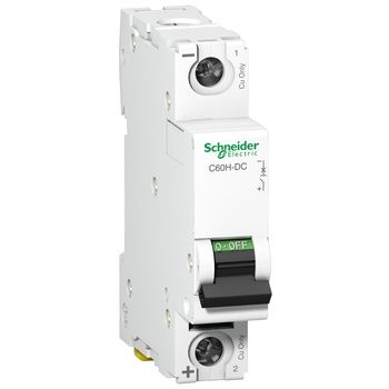 Schneider Electric Acti9 C60H-DC A9N61504 4A 1-Pole C-Curve DC MCB – 6kA, 250V DC