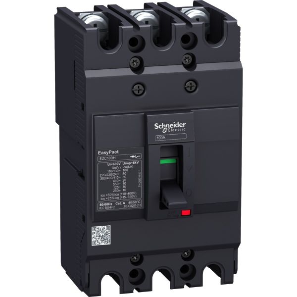 Schneider Electric EZC100N3100 EasyPact EZC100N 100A 3P 3D MCCB – TM-D